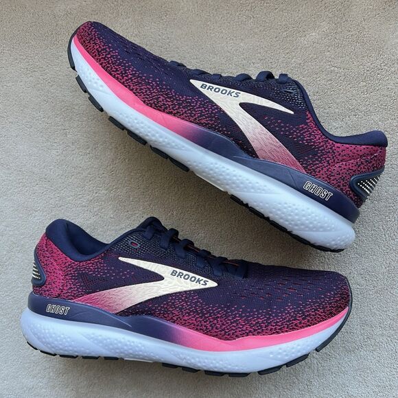 Brooks Ghost 16 Peacoat Raspberry apricot Running Sneaker Women 6.5 Athletic - Picture 1 of 16